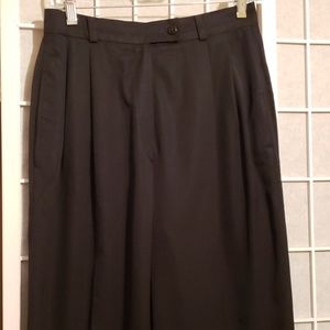 BERNARD ZINS BLACK CUFFED PLEATED DRESS PANTS SZ 8